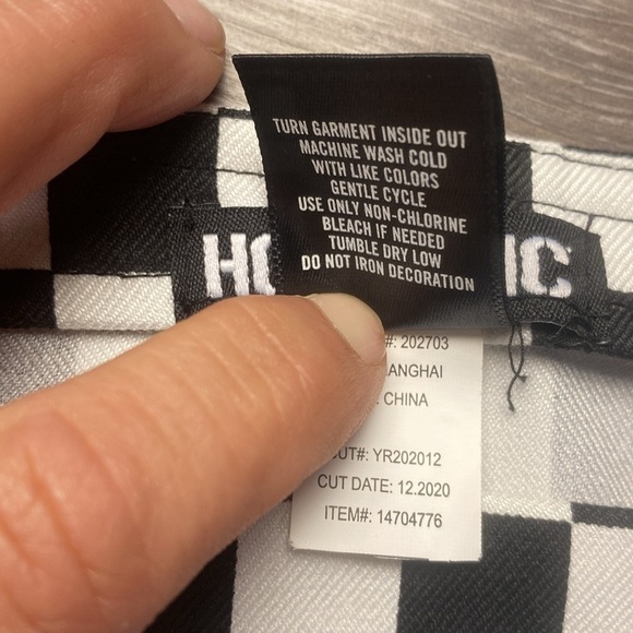 Hot Topic Checkered Utility Shortalls Black White Size S - Picture 13 of 14